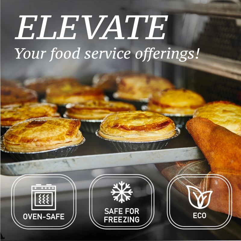 Spare Essentials (60 Pack) Pie Tins 5 inch, Disposable Mini Pies Tin, Tart Aluminum, Individual Serving Pans for Baking Mini Chicken Potpie, Small Homemade Cakes & Quiche, Foil Tins, Freezer-to-Oven Use - Image 3